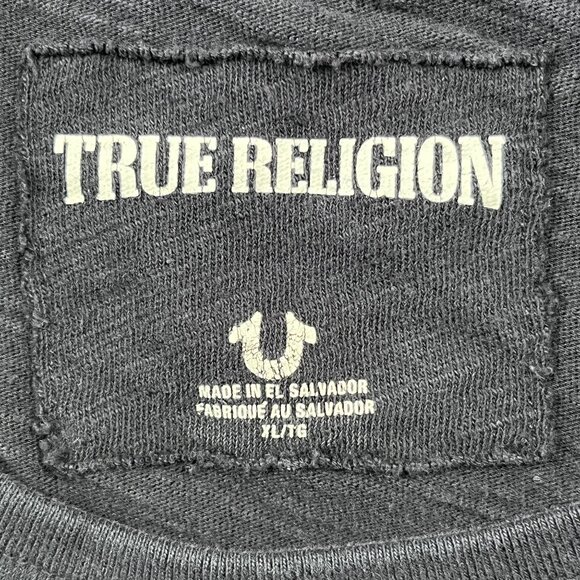 True Religion Long Sleeve T-Shirt Mens XL Crafted With Pride Black Tee - Picture 4 of 7